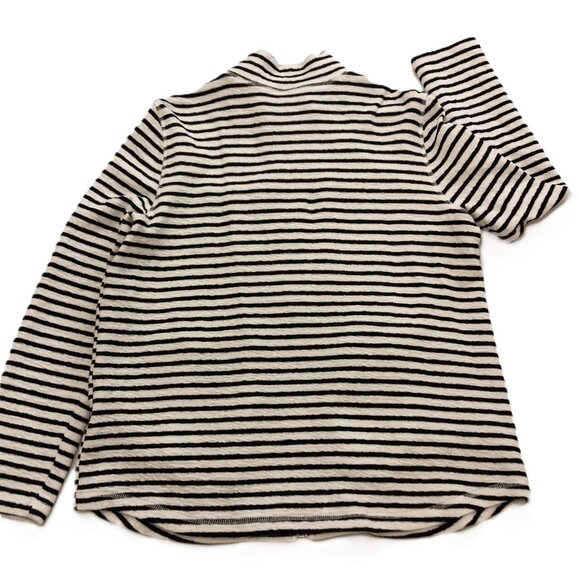Ruby Rd. Sweatshirt Jacket Striped Full Zip Mock Neck Size M Petite Cotton blend - Picture 11 of 13